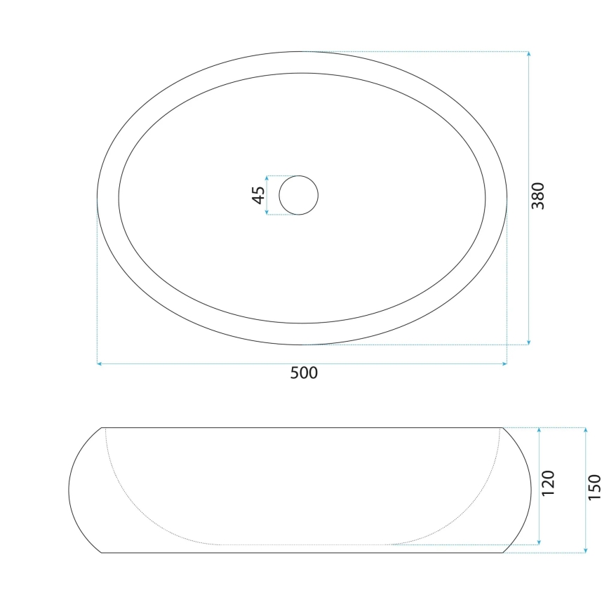 REA-U7349 - Lavabo da appoggio MIKA 38x50 cm arancione/effetto pietra