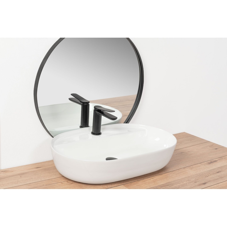 REA-U7900 - Lavabo da appoggio AURA 40,5x60,5 cm ceramica/bianco lucido