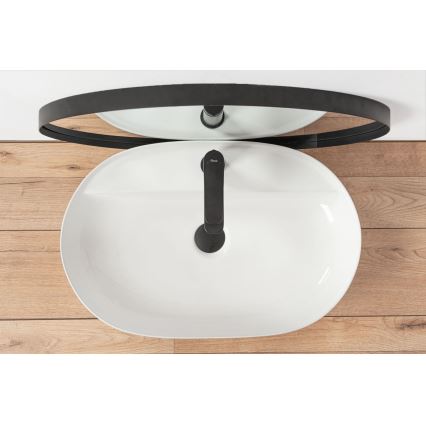 REA-U7900 - Lavabo da appoggio AURA 40,5x60,5 cm ceramica/bianco lucido