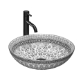 REA-U8002 - Lavabo da appoggio ARTE 40 cm in ceramica/bianco/nero