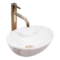 REA-U8014 - Lavabo da appoggio SOFIA MINI 27x34 cm in ceramica/decoro effetto marmo