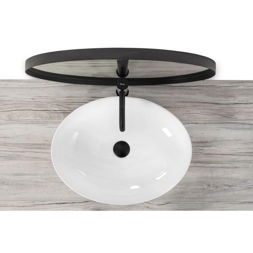 REA-U8198 - Lavabo da appoggio CAROLA SLIM 39x51,5 cm ceramica/bianco lucido