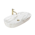 REA-U8404 - Lavabo da appoggio CLEO 41x81 cm ceramica/bianco/effetto marmo