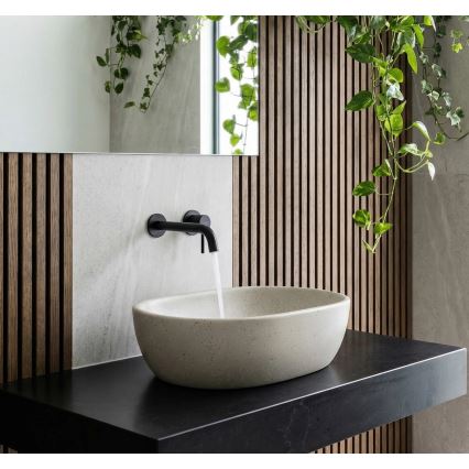 REA-U8480 - Lavabo da appoggio AMELIA 34,5x48 cm ceramica/effetto pietra