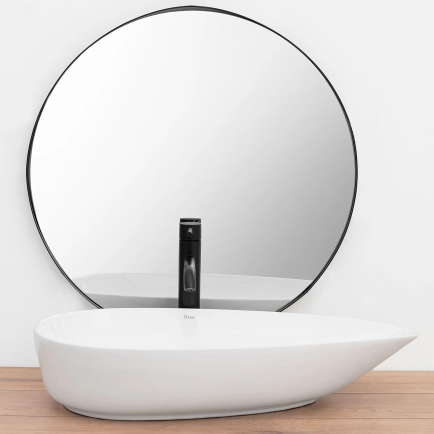 REA-U8537 - Lavabo da appoggio GRETA 40x65,5 cm ceramica/bianco lucido