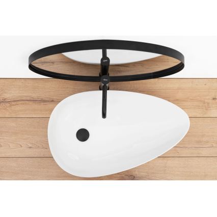 REA-U8537 - Lavabo da appoggio GRETA 40x65,5 cm ceramica/bianco lucido