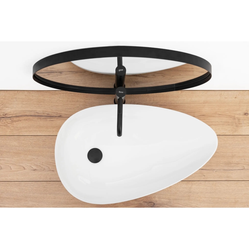 REA-U8537 - Lavabo da appoggio GRETA 40x65,5 cm ceramica/bianco lucido