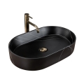 REA-U8565 - Lavabo da appoggio NADIA 38,5x61 cm ceramica/nero opaco