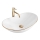 REA-U8570 - Lavabo da appoggio ROYAL 36x62 cm, in ceramica, bianco lucido con finiture oro