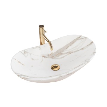 REA-U8598 - Lavabo da appoggio ROYAL 36x60,5 cm ceramica/effetto marmo