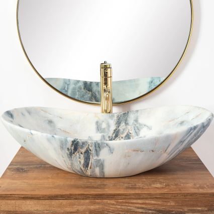 REA-U8742 - Lavabo da appoggio ROYAL 36x60,5 cm ceramica/bianco/effetto pietra