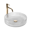 REA-U8881 - Lavabo da appoggio CRISTAL Ø 39 cm vetro trasparente