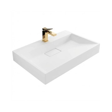 REA-U8902 - Lavabo da appoggio GOYA 46x70 cm in conglomerato/bianco opaco