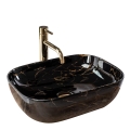 REA-U8907 - Lavabo da appoggio BELINDA 33,5x46,5 cm ceramica/nero/effetto marmo
