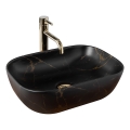REA-U8908 - Lavabo da appoggio BELINDA 33,5x46,5 cm ceramica/nero/effetto marmo
