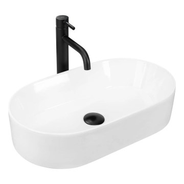 REA-U9108 - Lavabo da appoggio LAYLA 30x53 cm in ceramica/bianco lucido