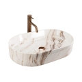 REA-U9239 - Lavabo da appoggio NADIA 38,5x61 cm ceramica/beige/effetto pietra