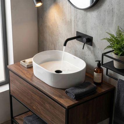 REA-U9249 - Lavabo da appoggio NADIA 32x46 cm ceramica/bianco lucido