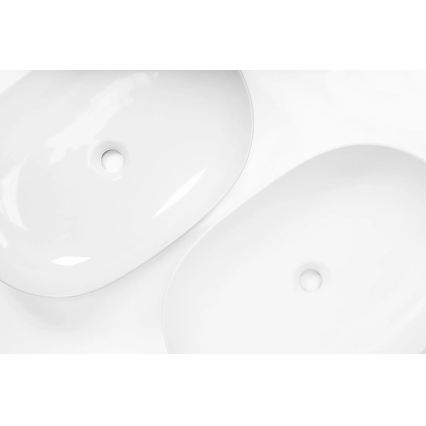 REA-U9653 - Lavabo da appoggio CLEO 41 x 60,5 cm in ceramica, bianco opaco
