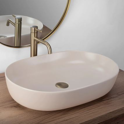 REA-U9655 - Lavabo da appoggio CLEO 41x60,5 cm ceramica/beige