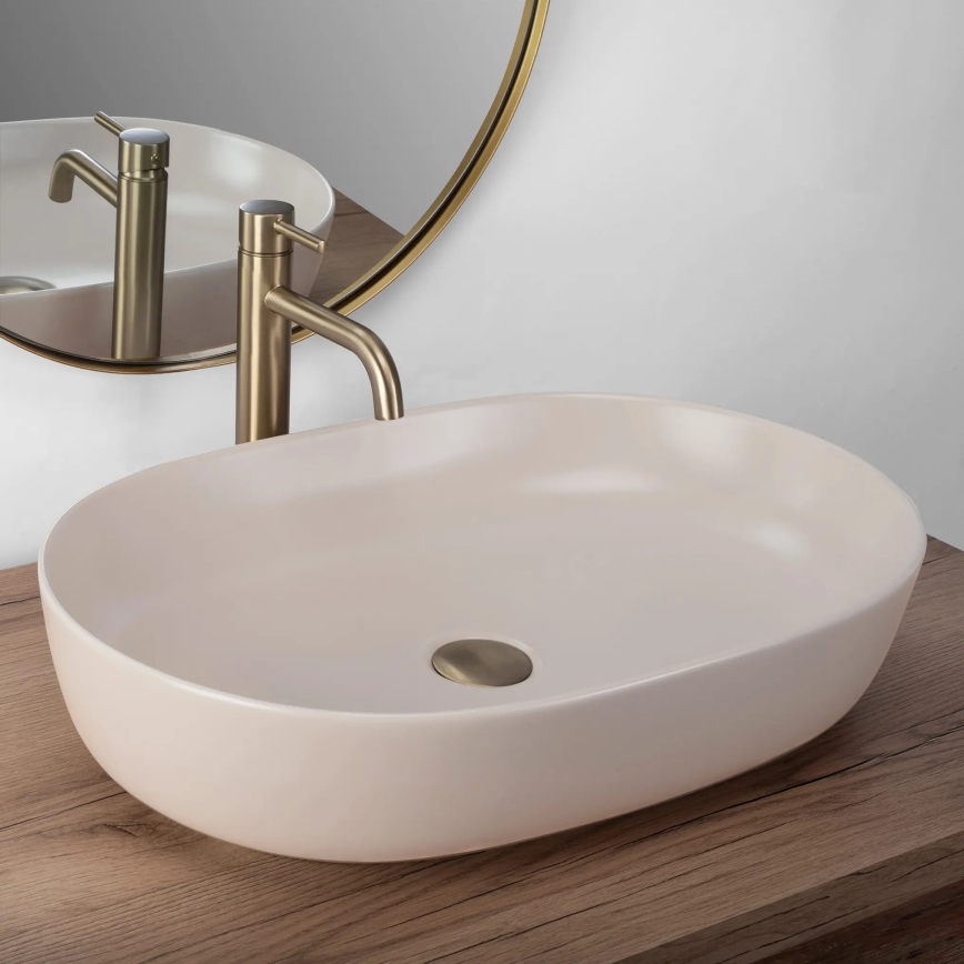 REA-U9655 - Lavabo da appoggio CLEO 41x60,5 cm ceramica/beige