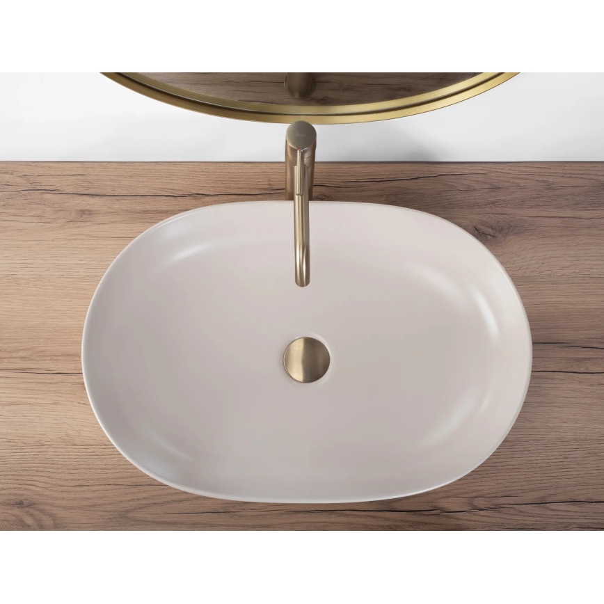REA-U9655 - Lavabo da appoggio CLEO 41x60,5 cm ceramica/beige