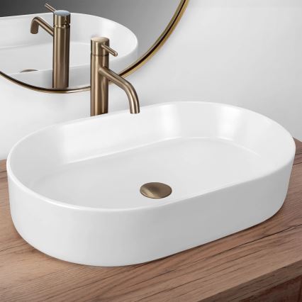 REA-U9657 - Lavabo da appoggio NADIA 38,5x61 cm ceramica/bianco opaco