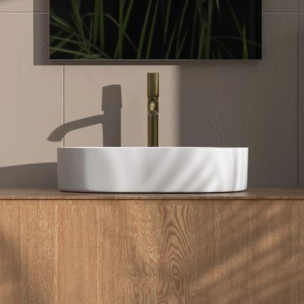 REA-U9657 - Lavabo da appoggio NADIA 38,5x61 cm ceramica/bianco opaco
