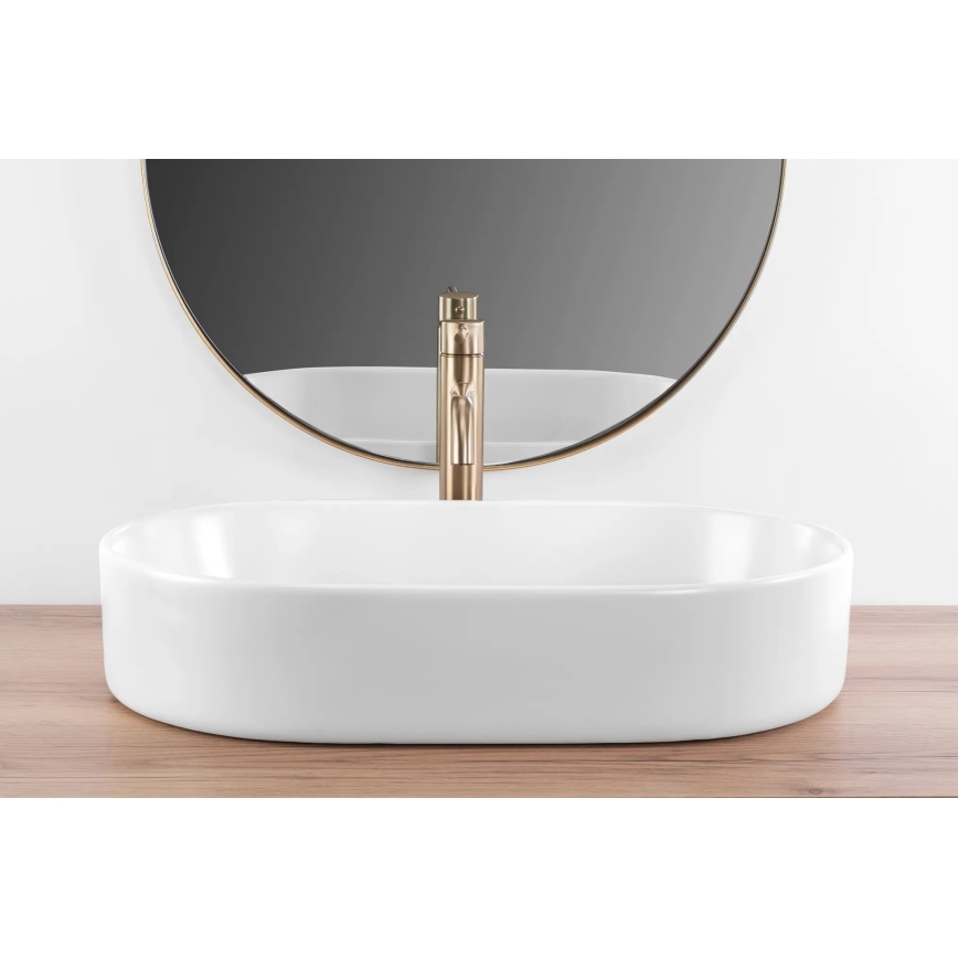 REA-U9657 - Lavabo da appoggio NADIA 38,5x61 cm ceramica/bianco opaco
