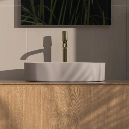 REA-U9661 - Lavabo da appoggio NADIA 38,5x61 cm ceramica/beige