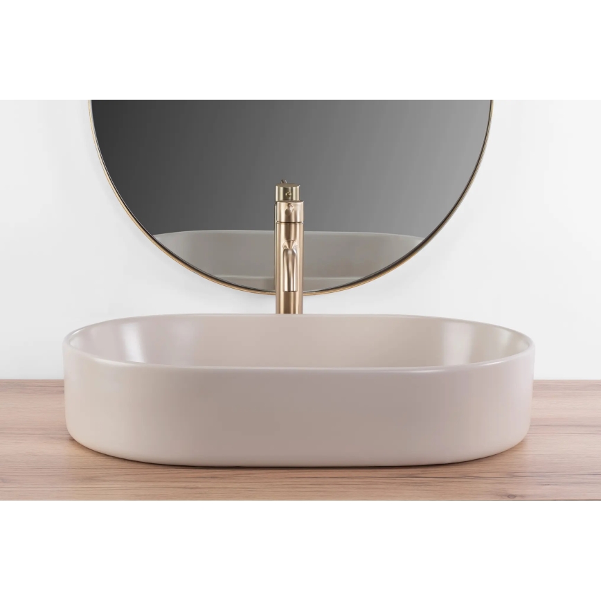 REA-U9661 - Lavabo da appoggio NADIA 38,5x61 cm ceramica/beige