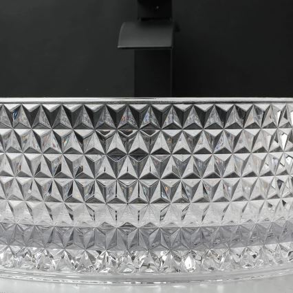 REA-U9670 - Lavabo da appoggio CRISTAL diametro 35,5 cm vetro/trasparente