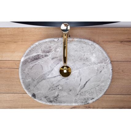 REA-U9888  - Lavabo da appoggio LARA 35x48,5 cm ceramica/effetto pietra