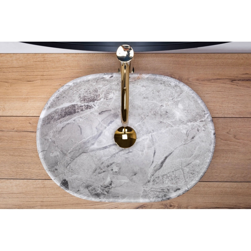 REA-U9888  - Lavabo da appoggio LARA 35x48,5 cm ceramica/effetto pietra