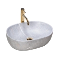 REA-U9889 - Lavabo da appoggio LARA 35x48,5 cm ceramica/grigio/effetto pietra