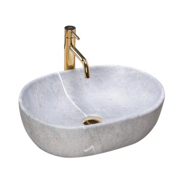 REA-U9889 - Lavabo da appoggio LARA 35x48,5 cm ceramica/grigio/effetto pietra