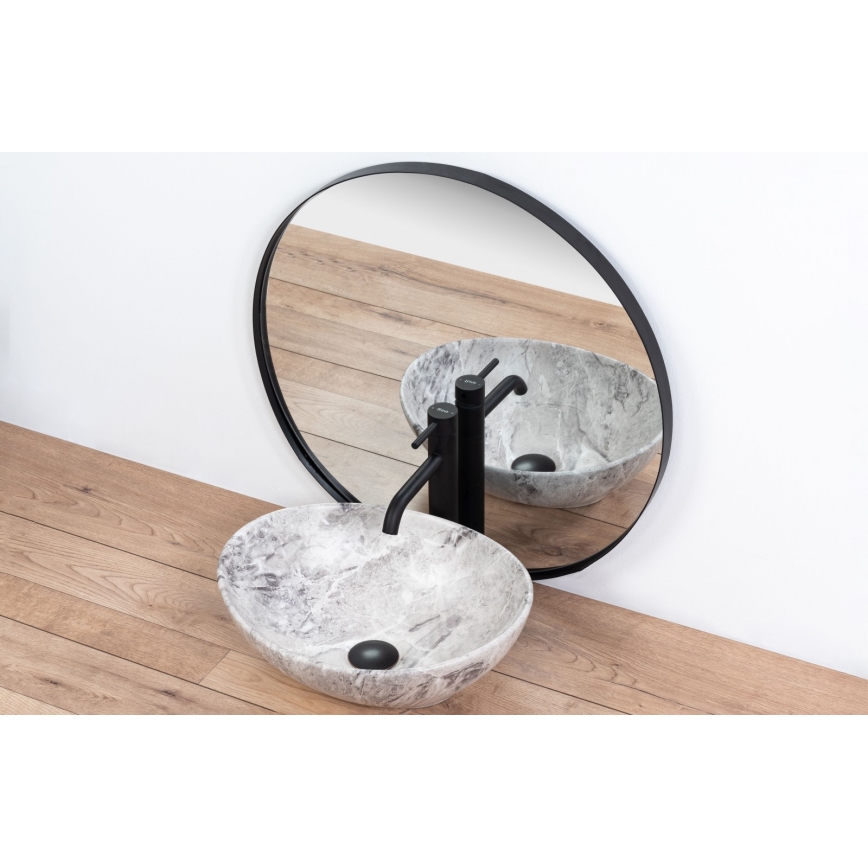 REA-U9908 - Lavabo da appoggio SOFIA 34,5x41 cm ceramica/effetto pietra