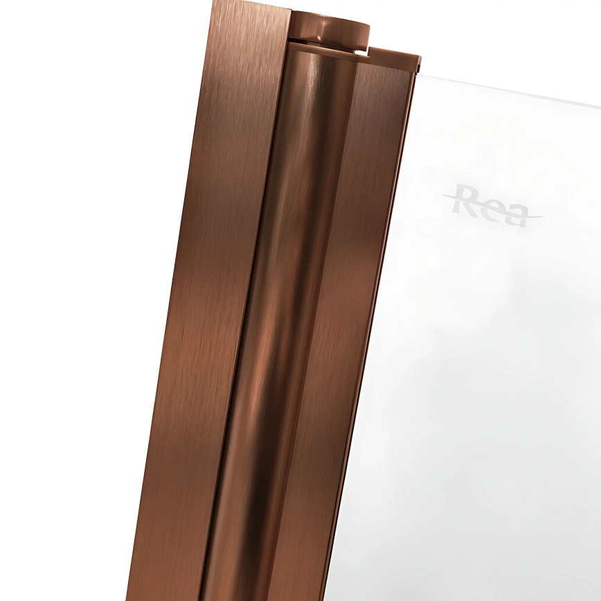 REA-W5696 - Paratia per vasca pieghevole AGAT 140x80 cm, finitura rame spazzolato/ vetro trasparente