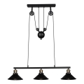 Reality - Lampadario a cavo POULI 3xE27/40W/230V nero