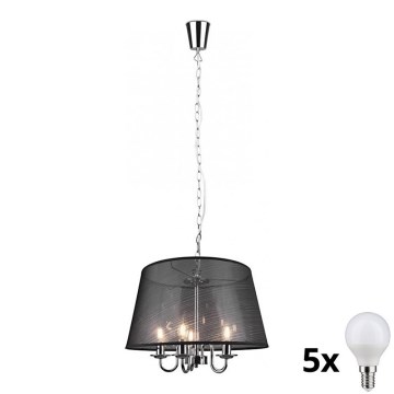 Reality - Lampadario a sospensione con catena CIMA 5xE14/40W/230V nero