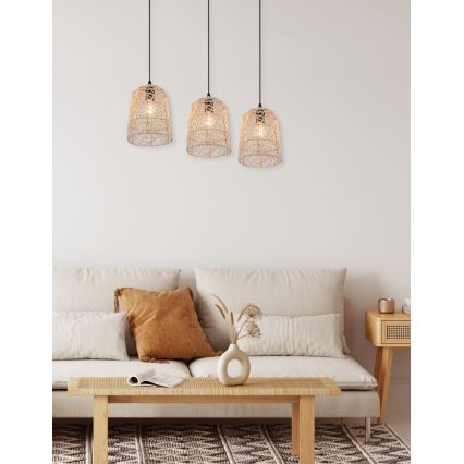 Reality - Lampadario a sospensione con cavo LOVIS 3xE27/40W/230V nero