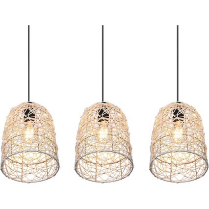 Reality - Lampadario a sospensione con cavo LOVIS 3xE27/40W/230V nero