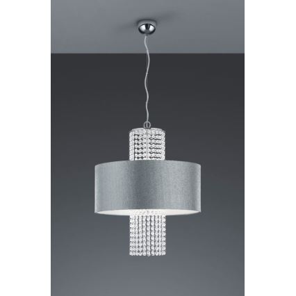 Reality - Lampadario a sospensione con filo KING 3xE14/28W/230V argento