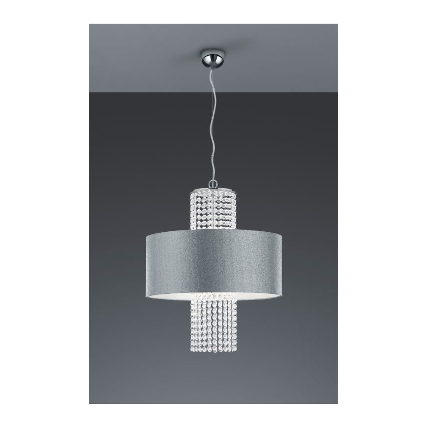 Reality - Lampadario a sospensione con filo KING 3xE14/28W/230V argento