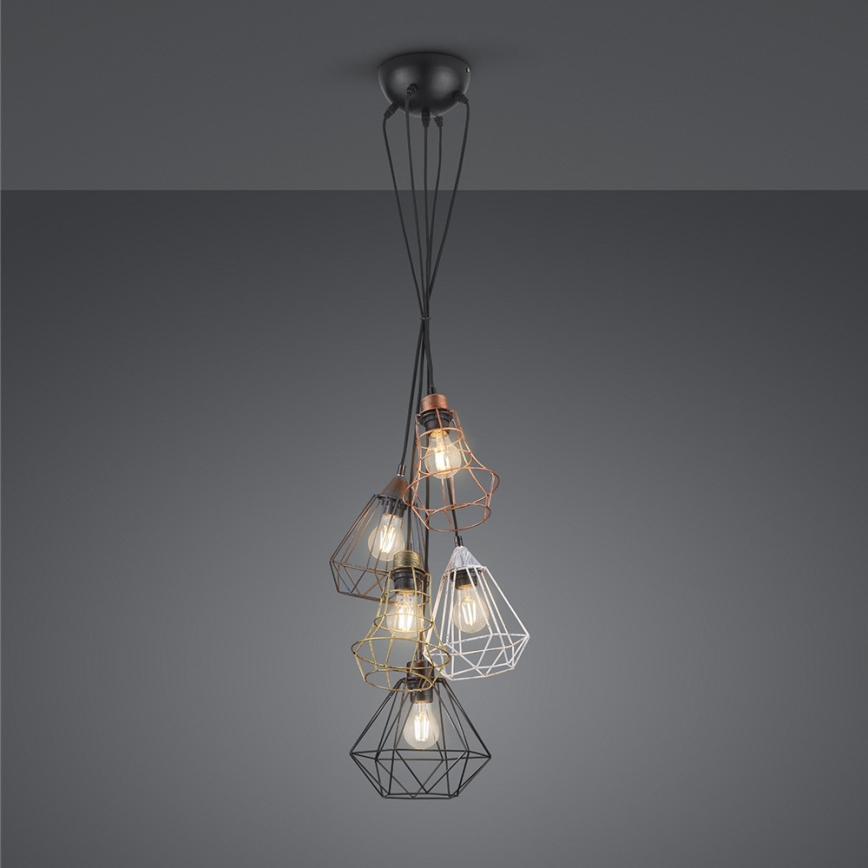 Reality - Lampadario a sospensione con filo MEIKE 5xE27/25W/230V