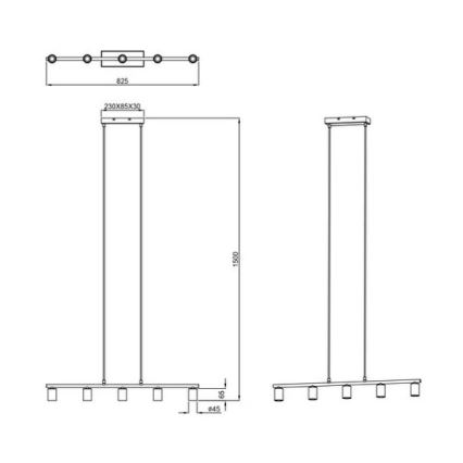 Reality - Lampadario a sospensione con filo VANNES 5xE27/40W/230V