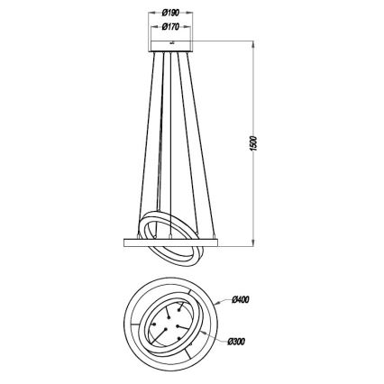 Reality - Lampadario LED dimmerabile su corda CHALET LED/32W/230V