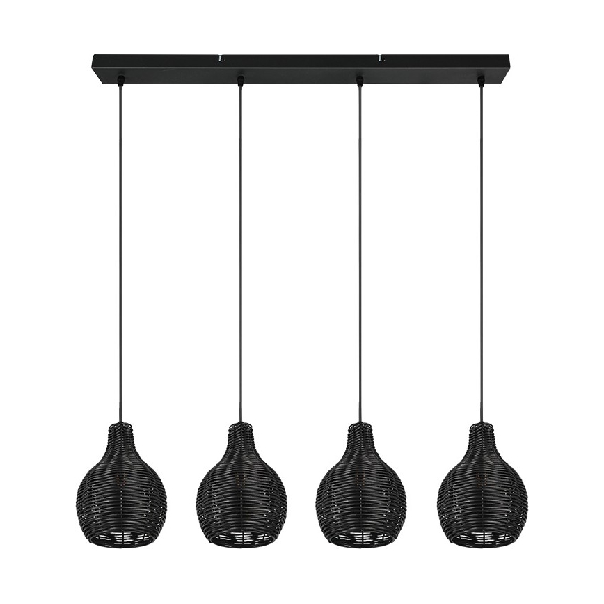Reality - Lampadario sospeso con cavo SPROUT 4xE14/30W/230V nero/rattan