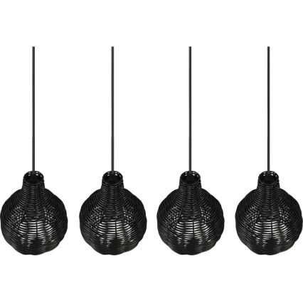 Reality - Lampadario sospeso con cavo SPROUT 4xE14/30W/230V nero/rattan