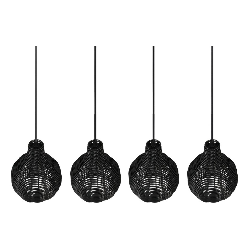 Reality - Lampadario sospeso con cavo SPROUT 4xE14/30W/230V nero/rattan